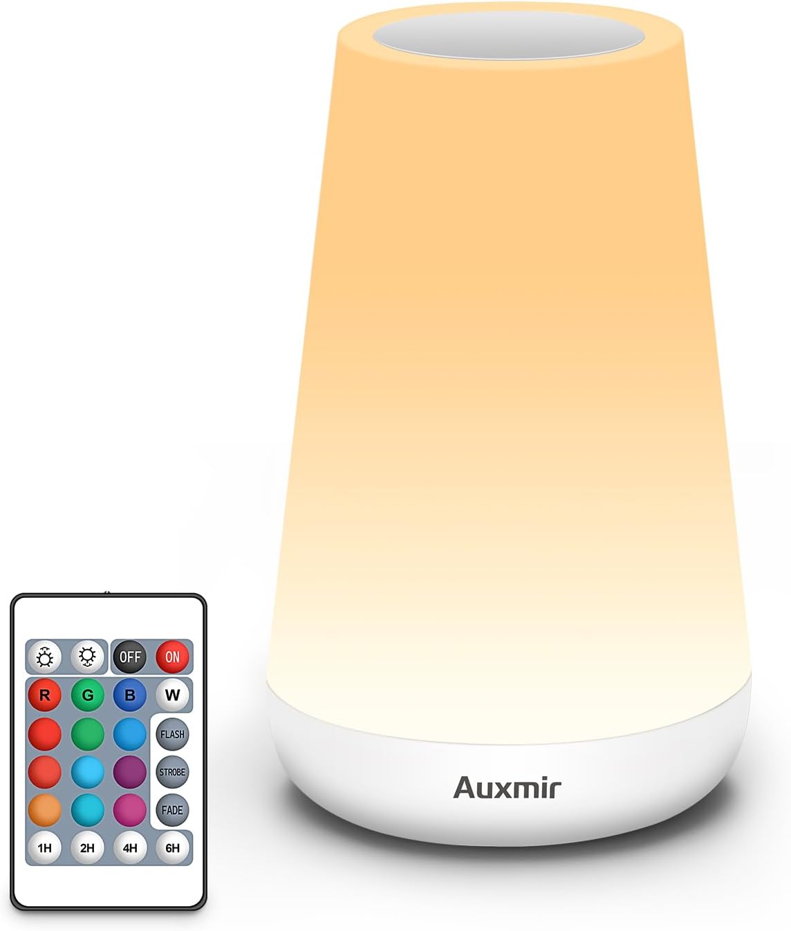 Rechargeable Brown Bedside Lamp — White