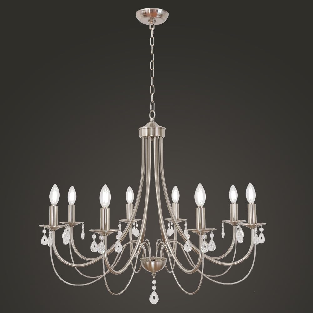Farmhouse Black Chandelier — 8-Light - View 2