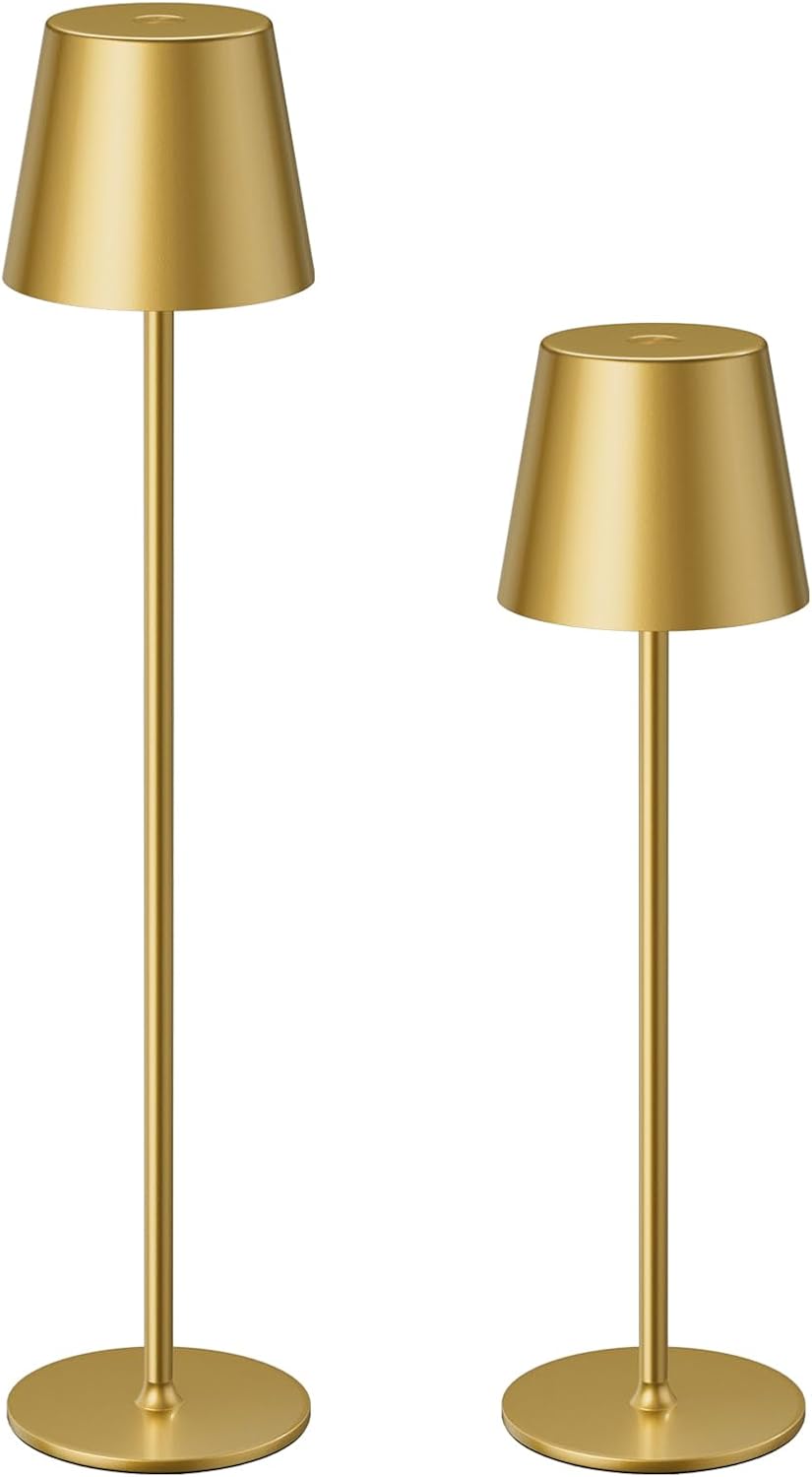 Cordless Black Table Lamp — Gold