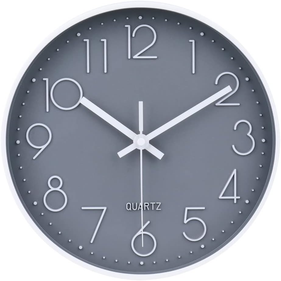 Modern Black Wall Clock — 16" — 10 Inch