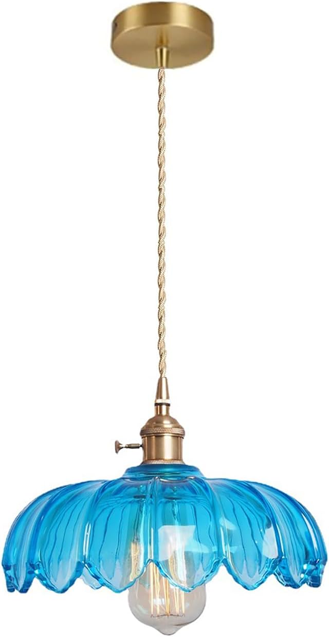 Vintage Luxe Blue Pendant Light — 8" — Blue