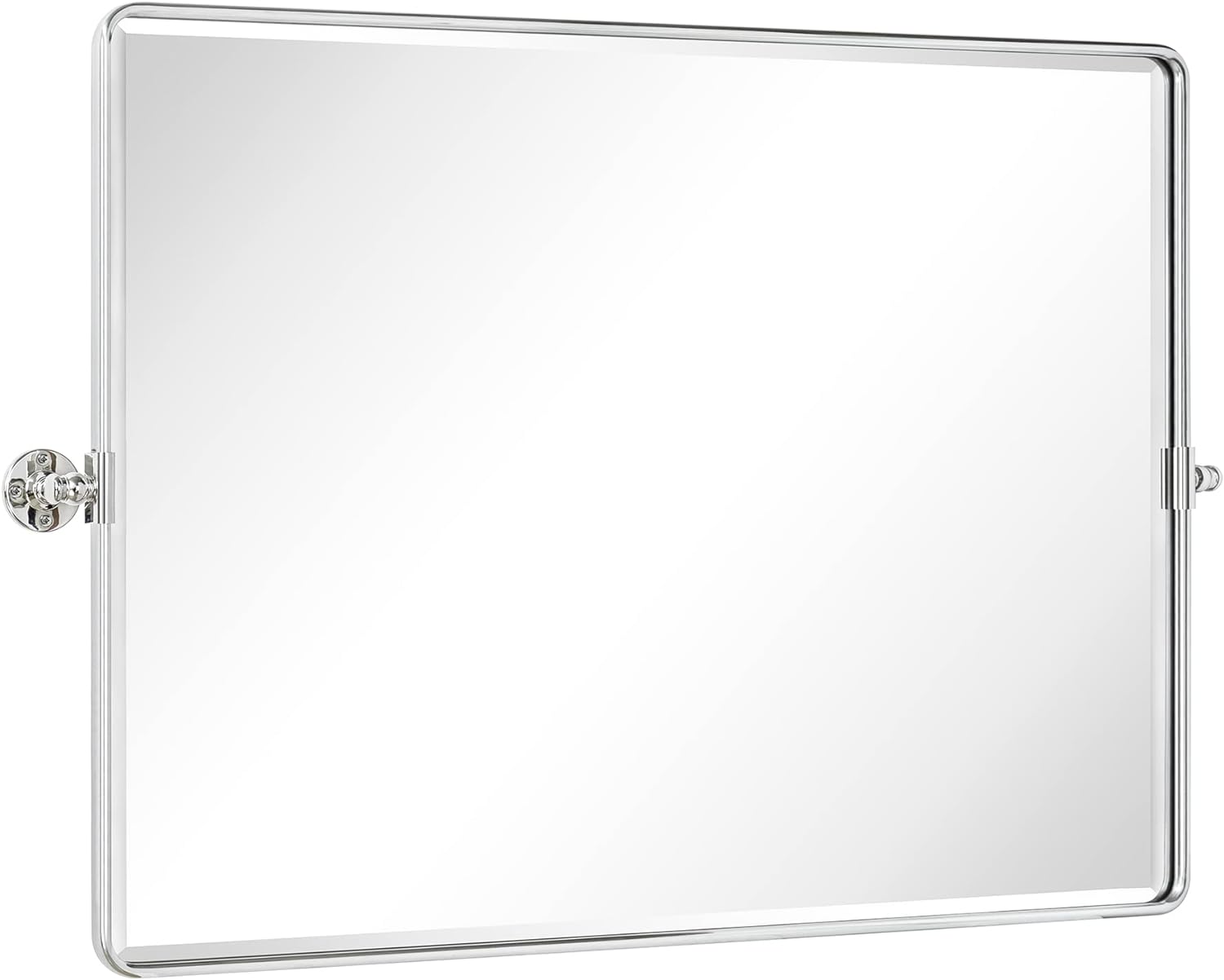 Framed Farmhouse Black Vanity Mirror — 24" — Chrome