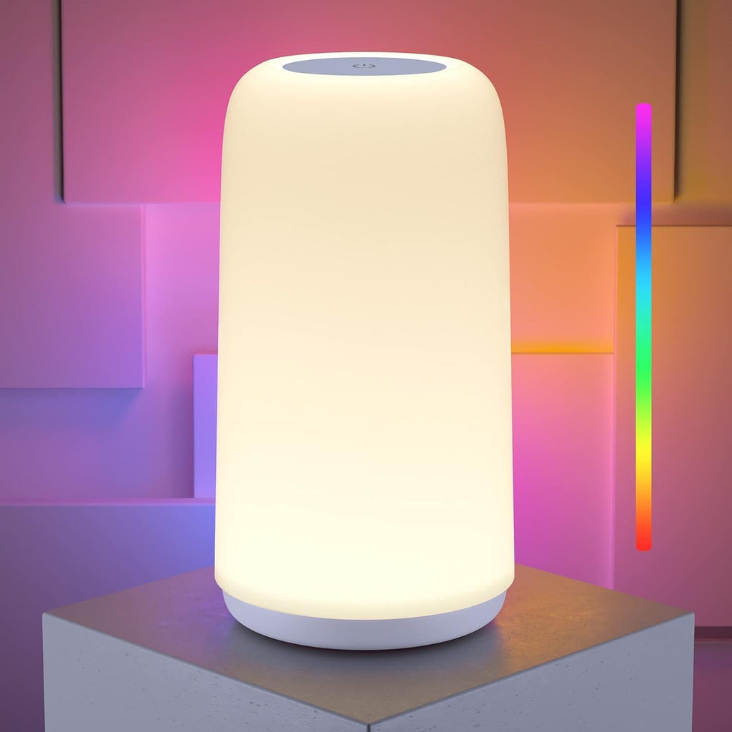 Dimmable Modern Grey Table Lamp — White