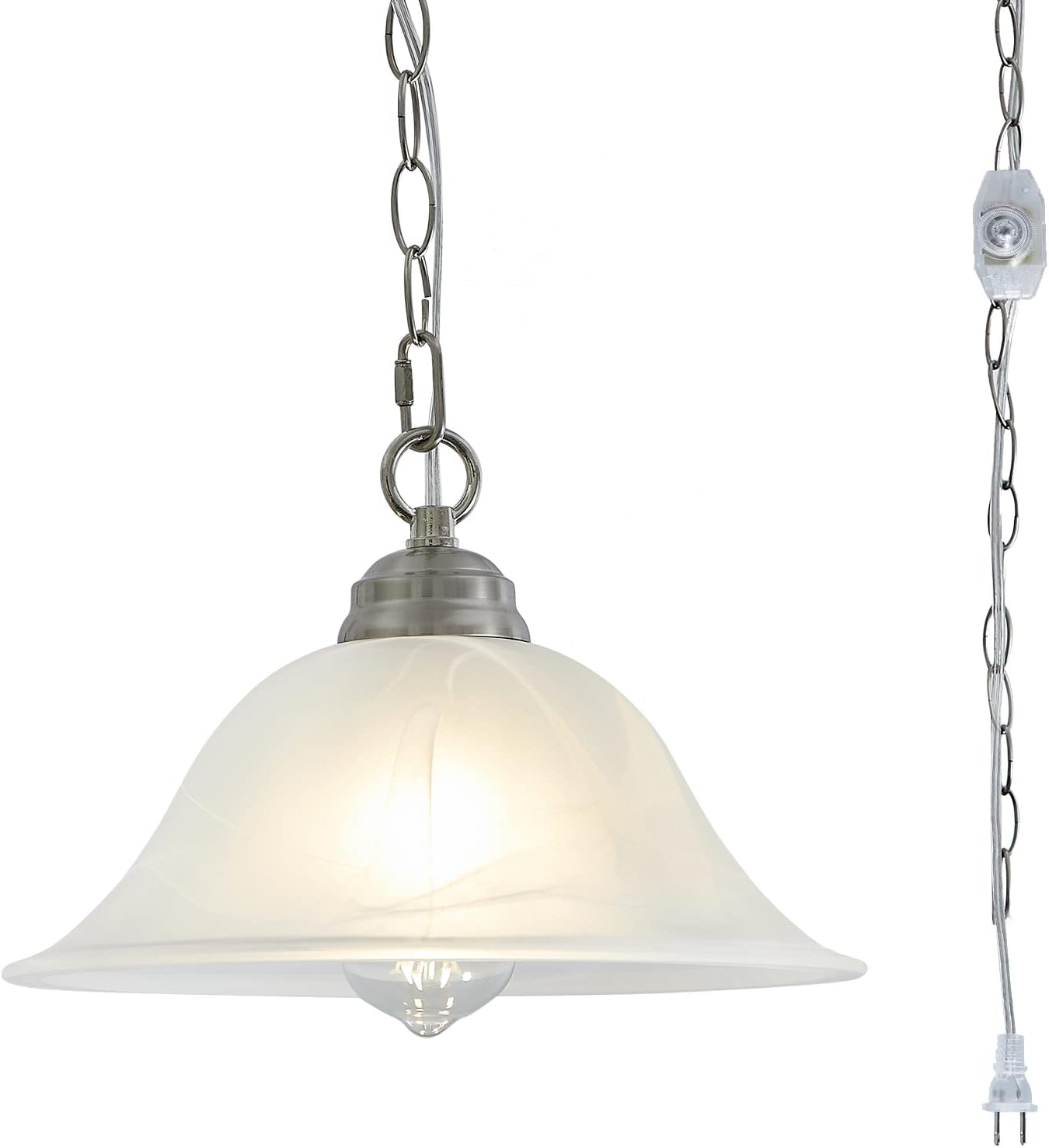 Dimmable Farmhouse Black Pendant Light — Brushed Nickel