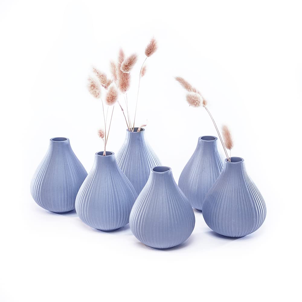 Blue Flower Vase — Set of 6