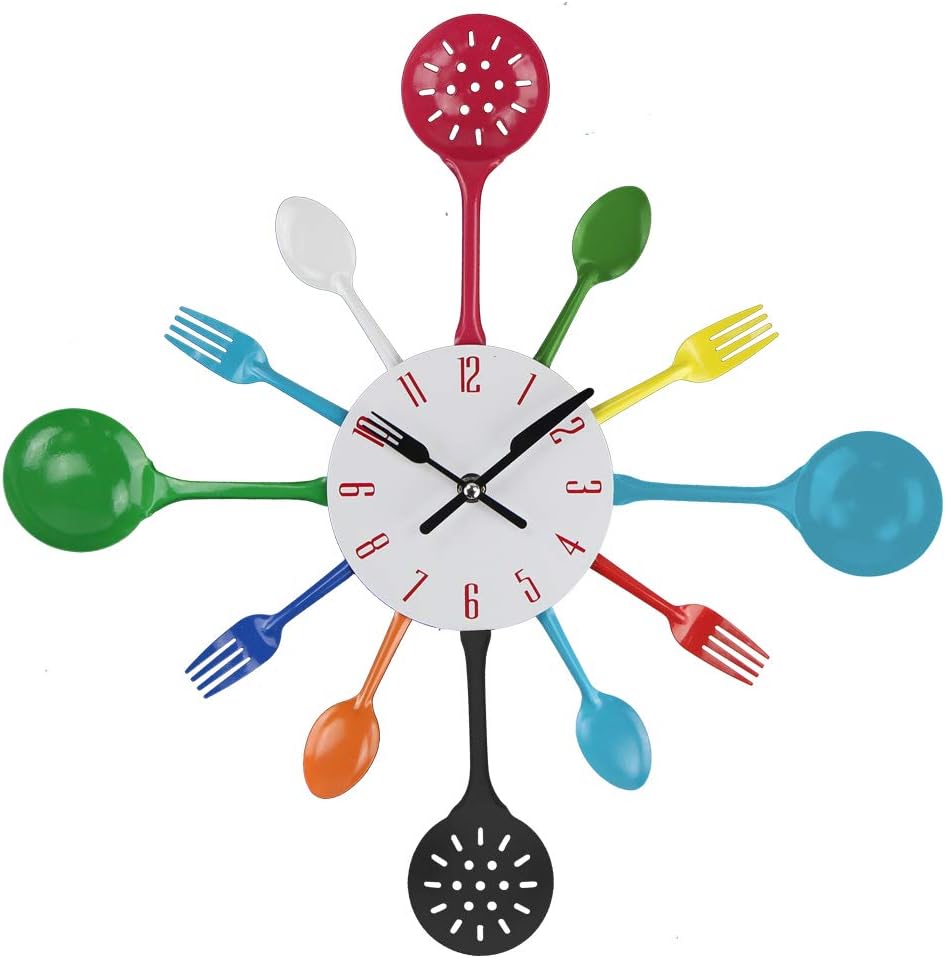 Antique Modern Orange Wall Clock — 16" — Colorful