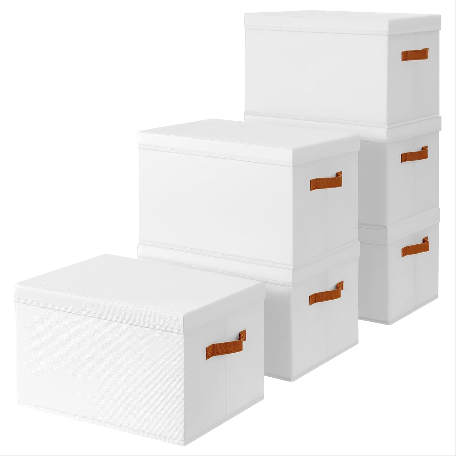 Beige Storage Bin — White