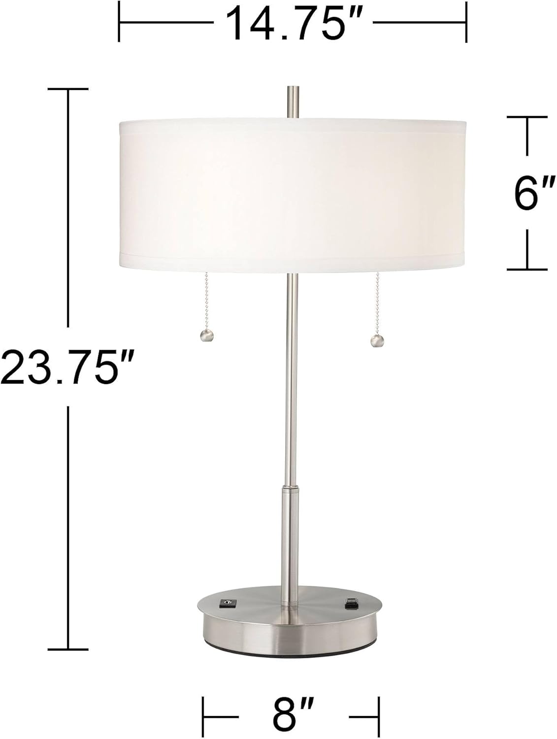 USB Modern Gold Table Lamp — 23.75" - View 4
