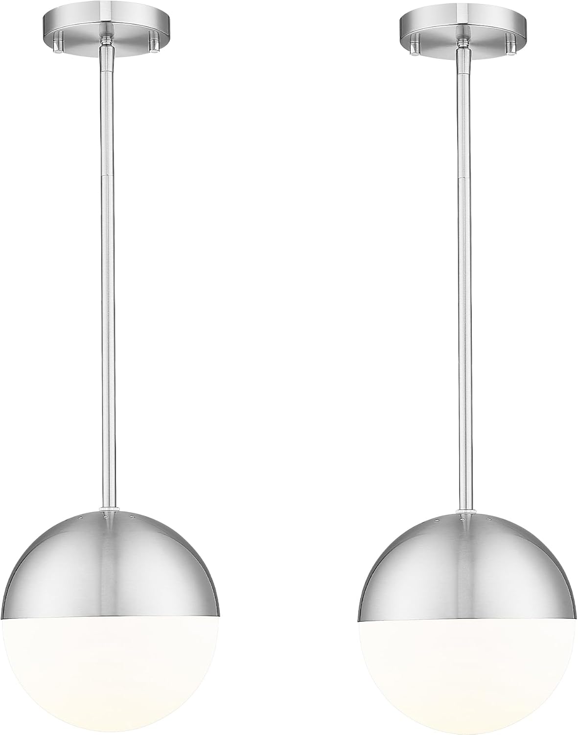 Adjustable Luxe Black Pendant Light — 6" — Silver