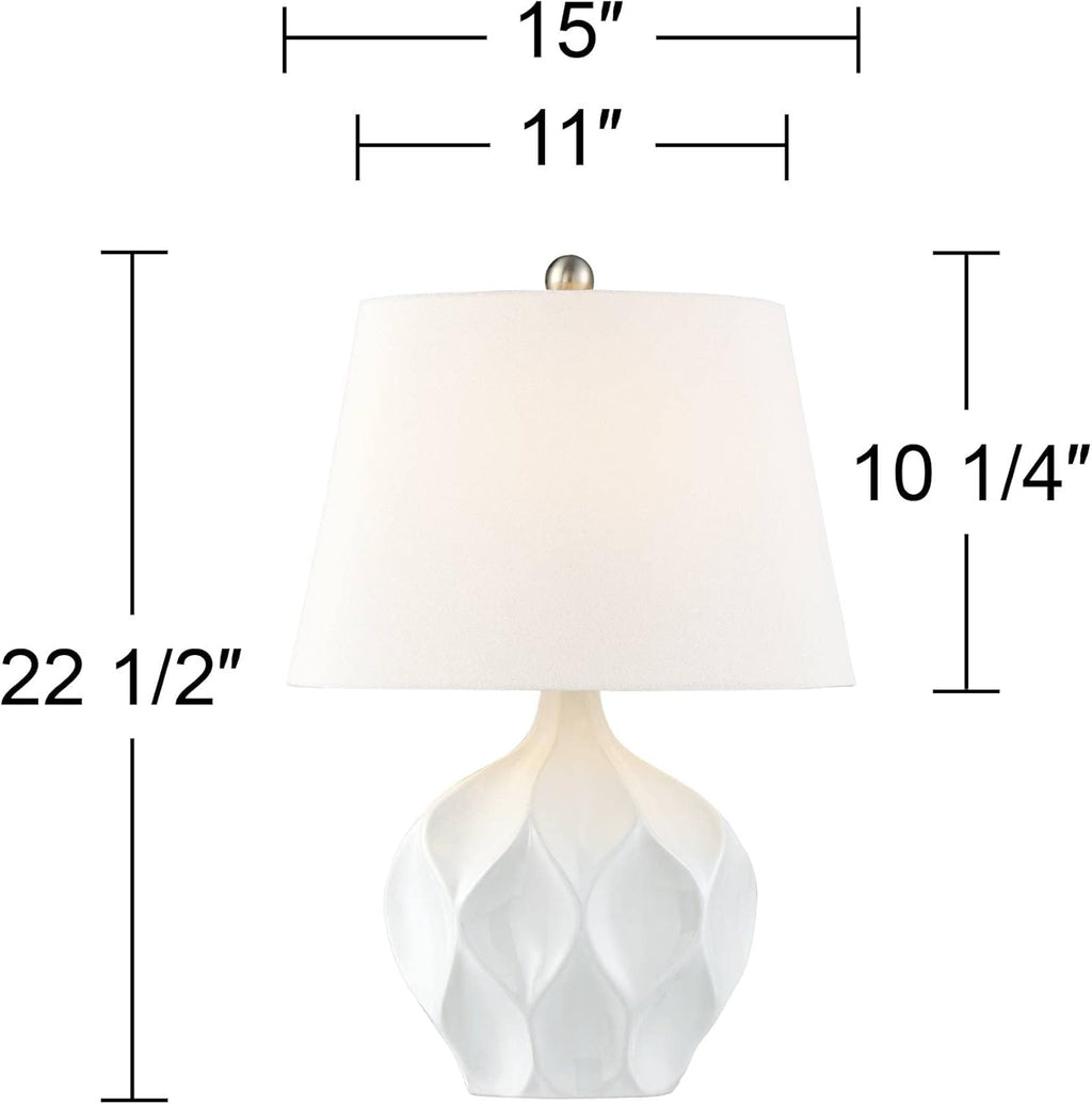 Oval Mid-Century Ceramic Table Lamp — 2" - View 4