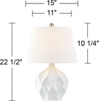 Oval Mid-Century Ceramic Table Lamp — 2" - View 4