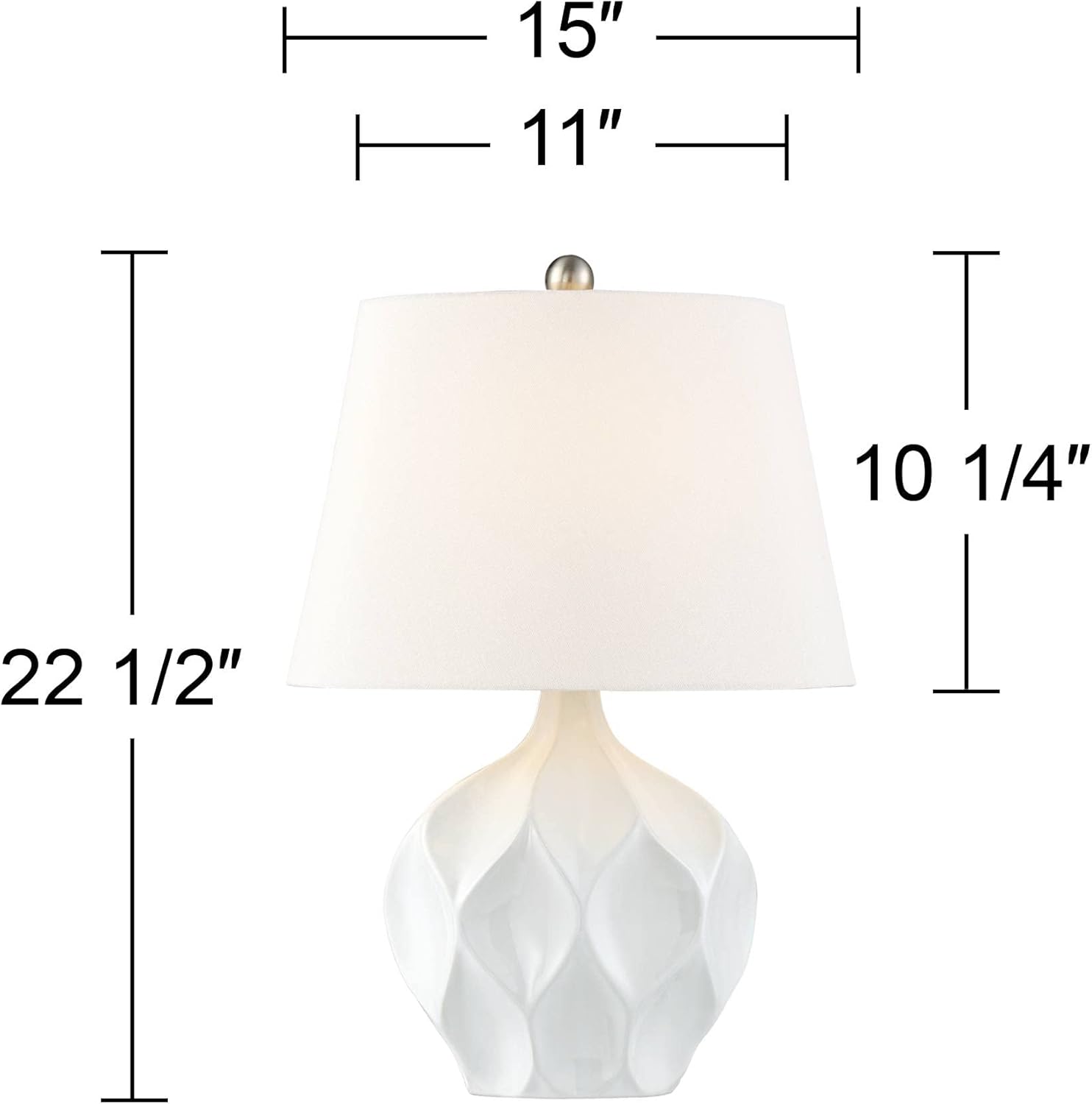 Oval Mid-Century Ceramic Table Lamp — 2" - View 4