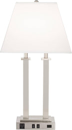 USB Modern Fabric Table Lamp — 26" - View 7