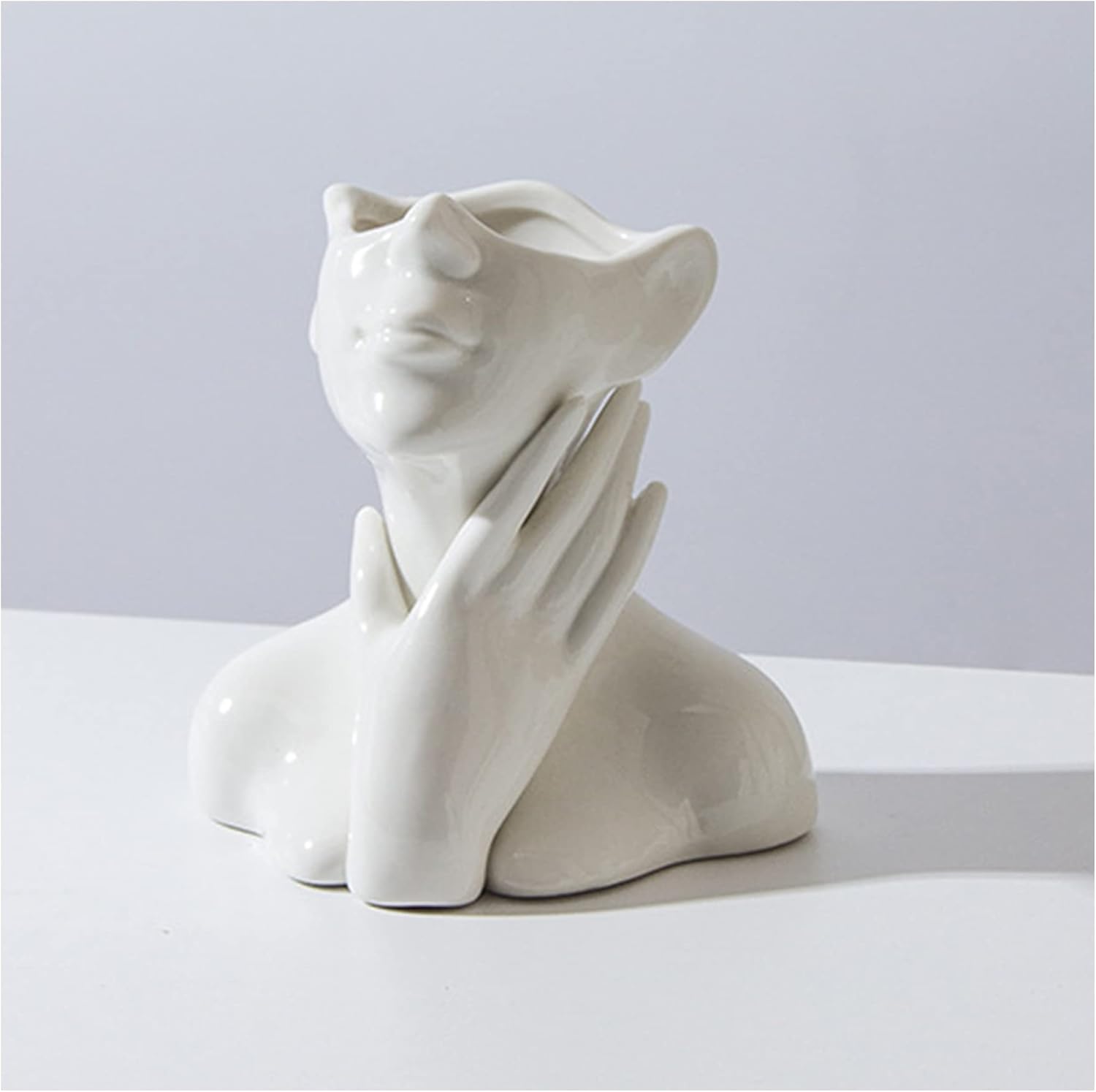 Luxe Ceramic Vase — White-B