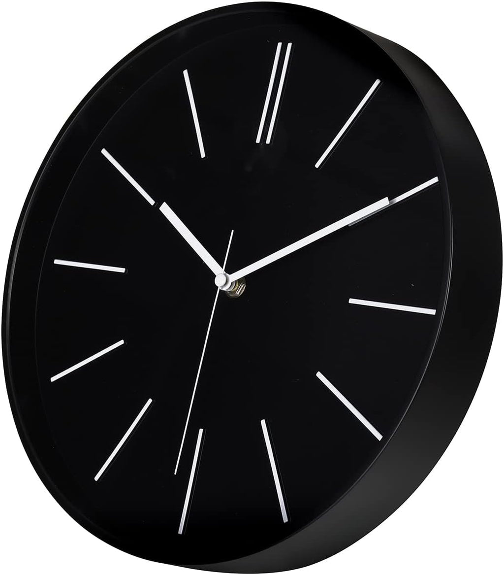 Battery Operated Modern Black Wall Clock — 12" - View 8