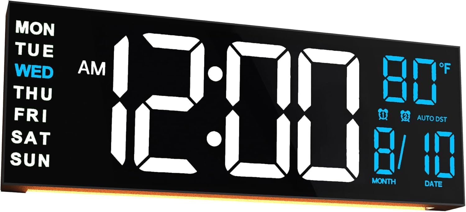 RGB Blue Wall Clock — 16" — White Blue