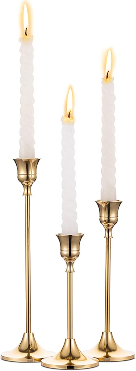 Vintage Luxe Black Candle — Set of 3 — Gold