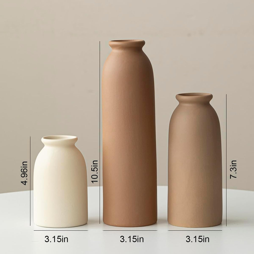 Boho Beige Vase Set — 4" - View 7