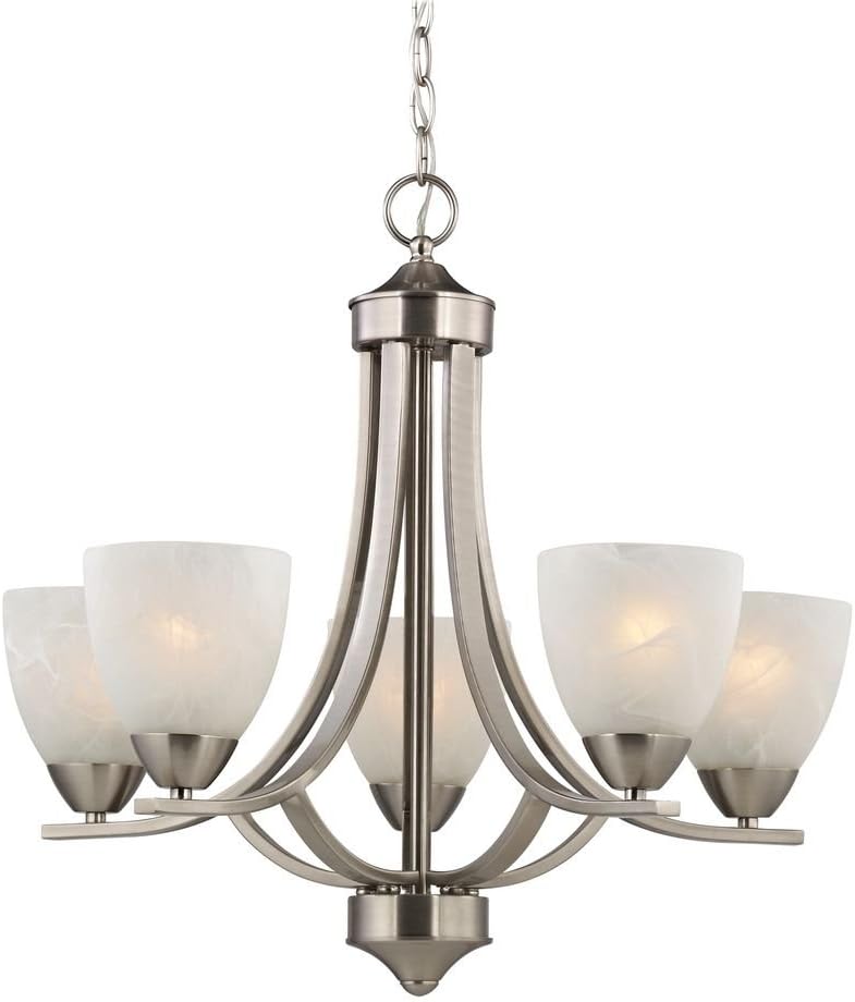 Modern Gold Chandelier — Satin Nickel