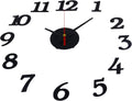 Battery Operated Modern Black Wall Clock — 12" — Black/Big Num