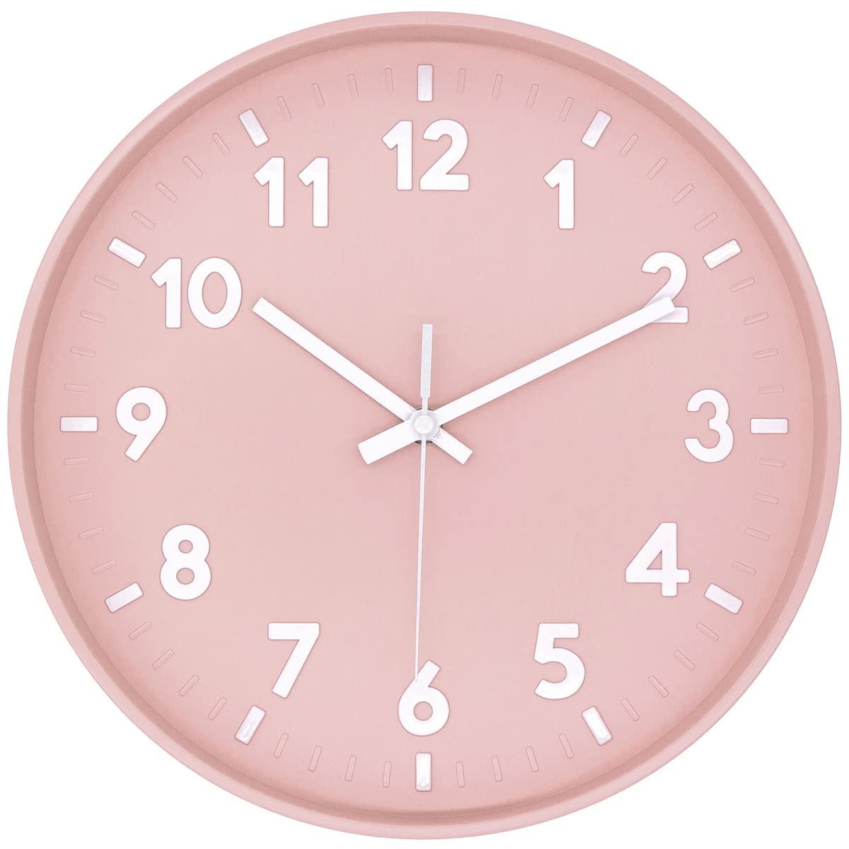 Battery Operated Modern Black Wall Clock — 12"