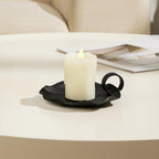 Modern Black Pillar Candle — 5.5" - View 4