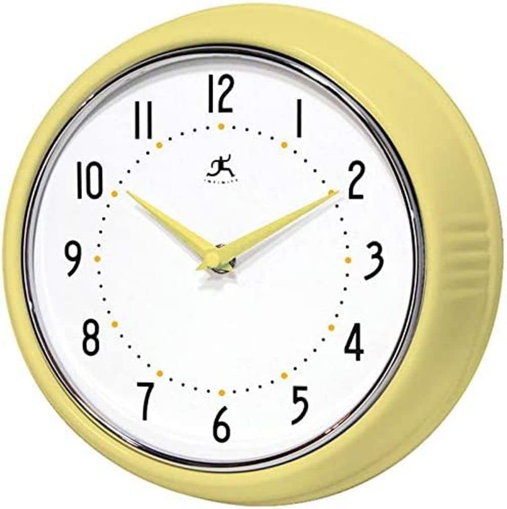 Mid-Century Black Wall Clock — 9" — 9.5 Inch