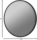 Round Modern Beige Wall Mirror — 37" - View 17