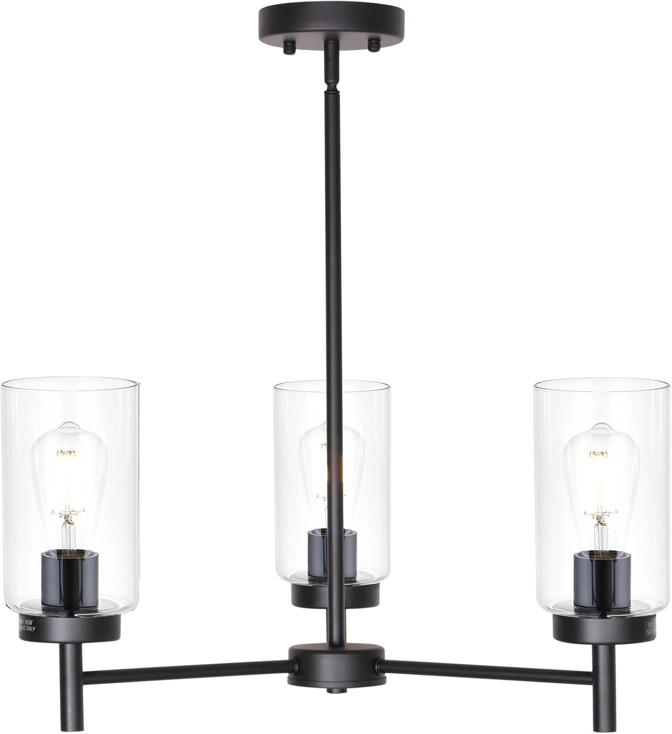 Vintage Modern Black Chandelier — 5-Light — Black