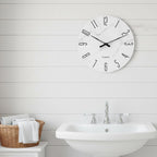 Battery Operated Luxe White Wall Clock — 12" - View 8