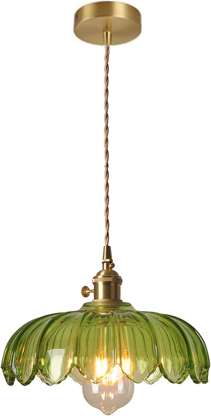 Vintage Luxe Blue Pendant Light — 8" — Green