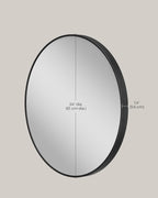 Black Round Mirror — 24" - View 4