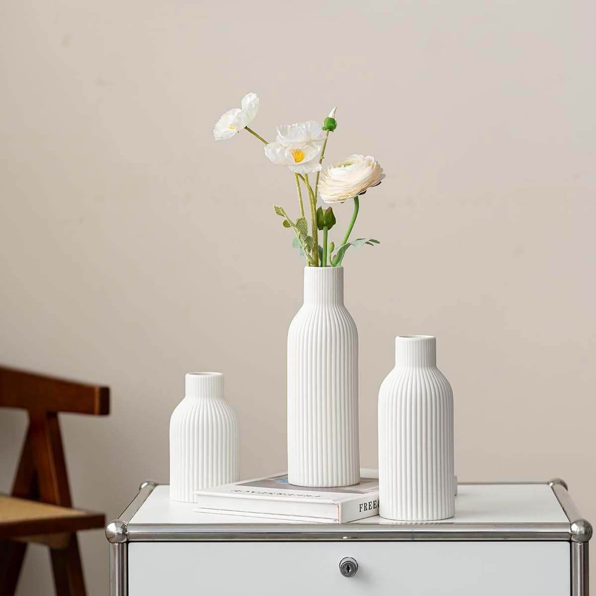 Modern Beige Decorative Vase — Set of 3 - View 9