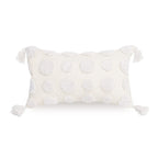 Tufted Boho Grey Throw Pillow Cover — 20"