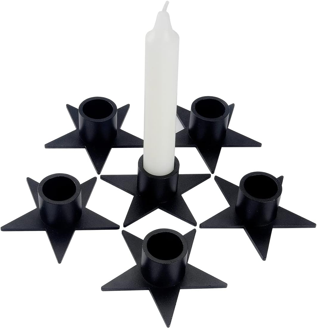 Round Metal Candle — Pentagram