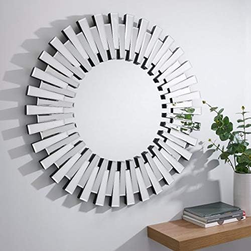 Round Modern Glass Wall Mirror — 23.6" — 31.5"L x 31.5"W