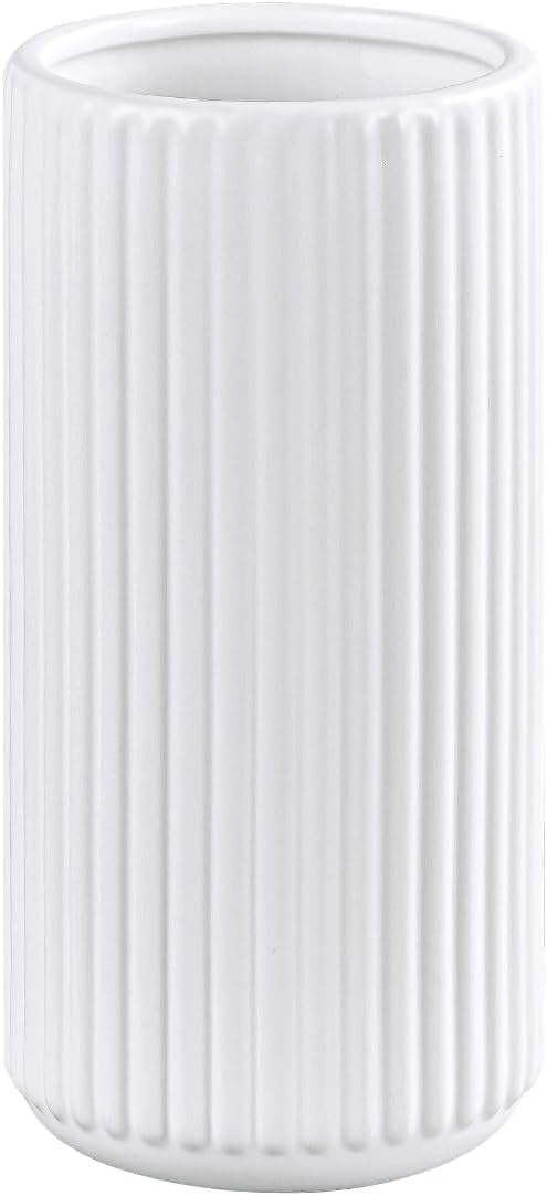 Black Flower Vase — 5" — Ceramic White