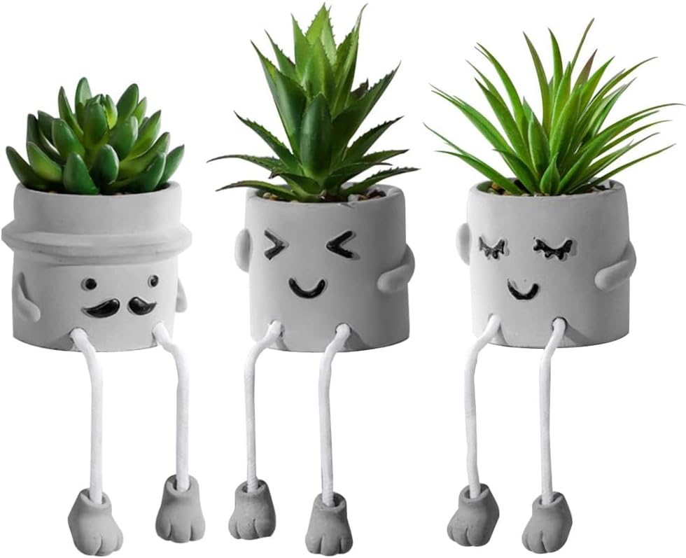 Stone Faux Succulent — Set of 2 — 3 Pcs Set/B