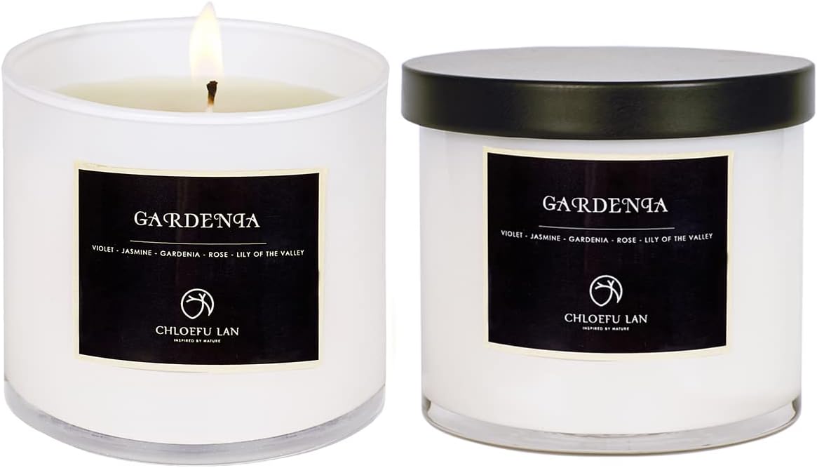 Soy Wax Luxe Beige Scented Candle — Gardenia+Gardenia