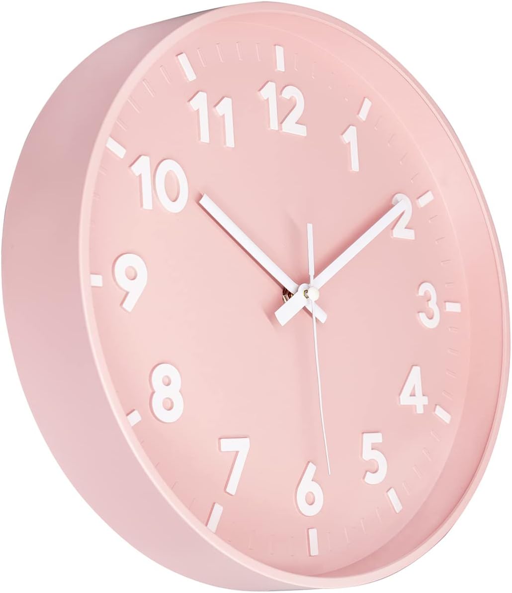 Battery Operated Modern Black Wall Clock — 12" - View 3
