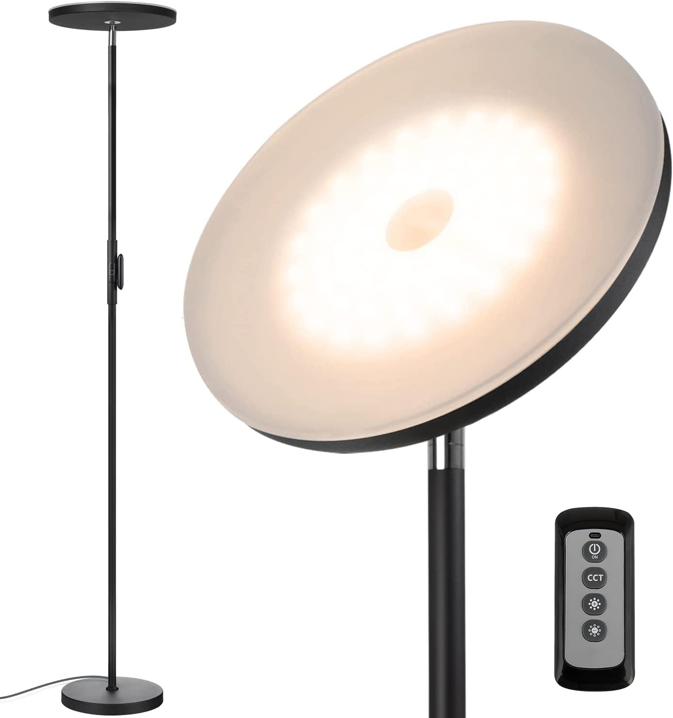 Dimmable Modern Black Floor Lamp — 69" — Black Pro