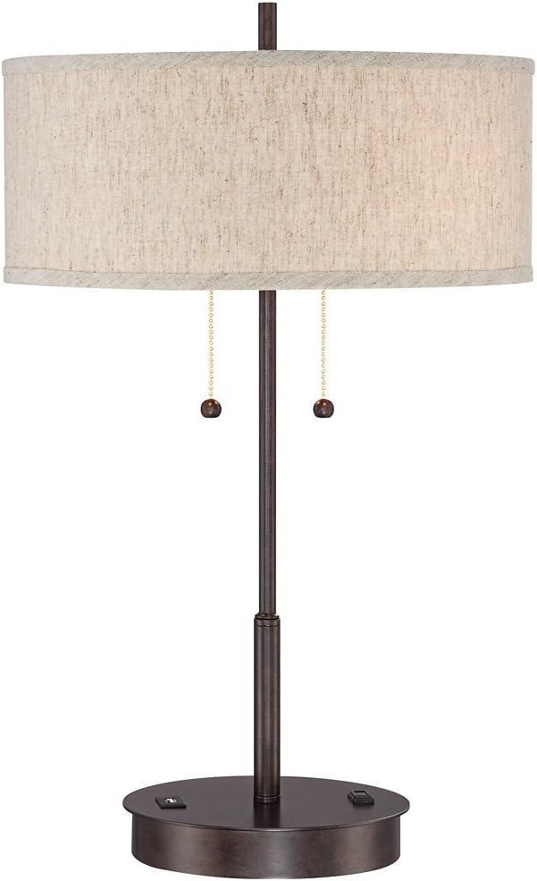 USB Modern Gold Table Lamp — 23.75" — Bronze - Single