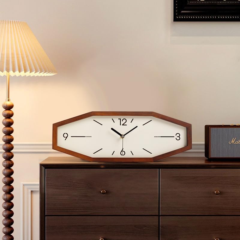 Battery Operated Mid-Century Brown Wall Clock — 18" - View 3