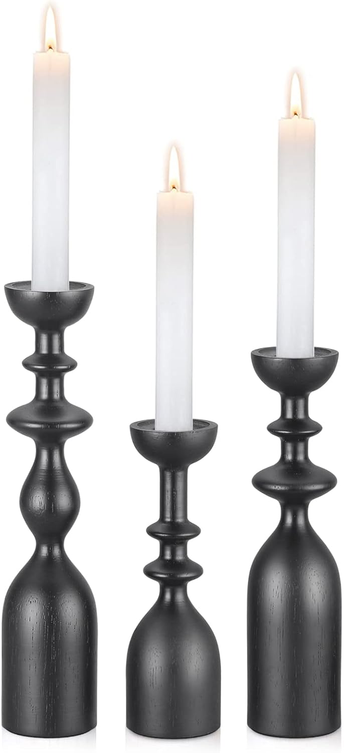 Farmhouse Black Pillar Candle — 4" — Black