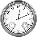 Battery Operated Black Wall Clock — 10" — Silver