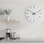 Battery Operated Luxe White Wall Clock — 12" - View 7