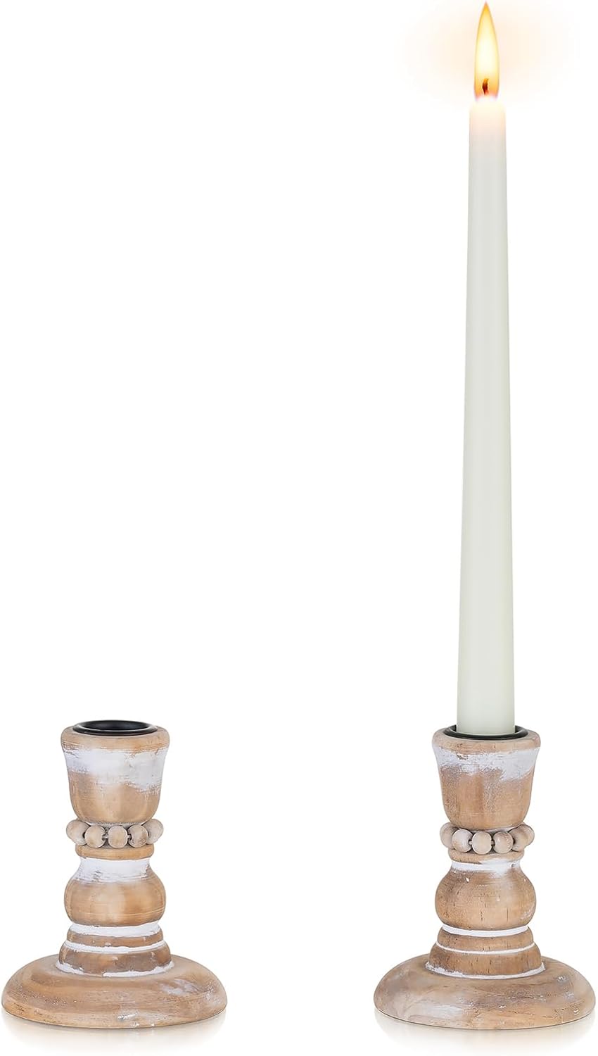 Farmhouse Black Candle — 2-Light — White