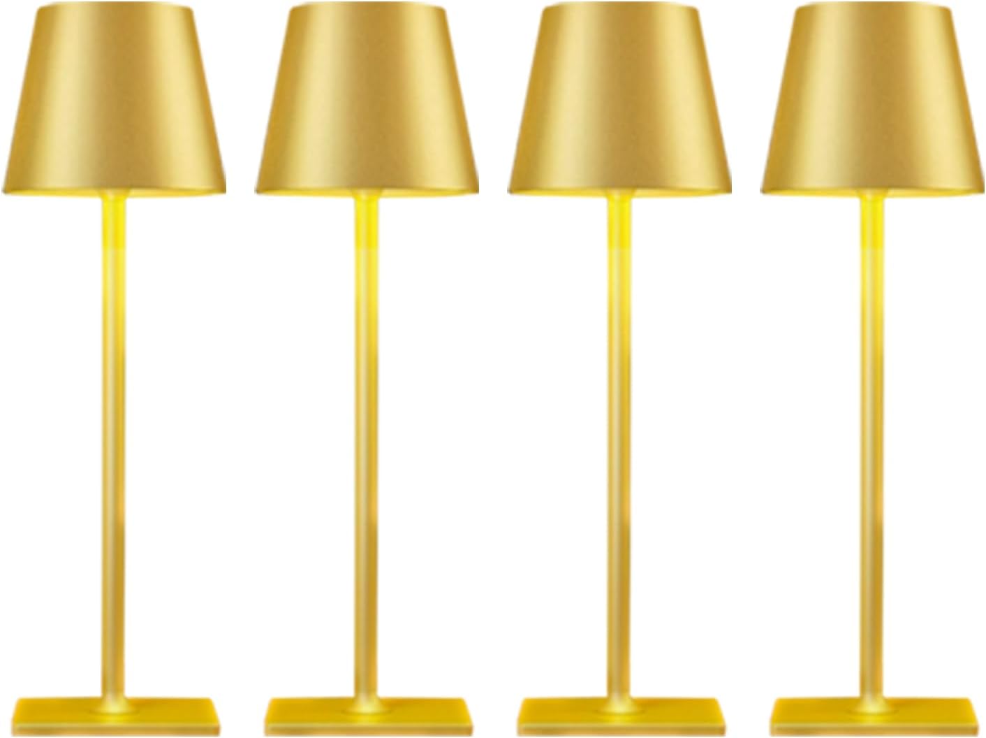 Cordless Black Desk Lamp — Set of 2 — Gold