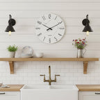 Battery Operated Luxe White Wall Clock — 12" - View 5