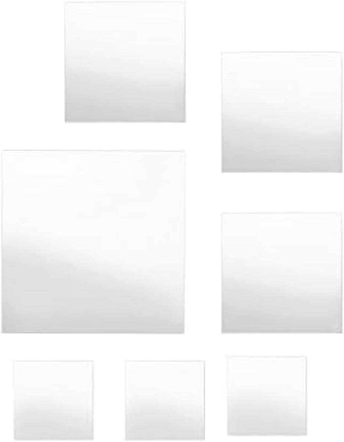 Glass Round Mirror — Set of 7 — Square
